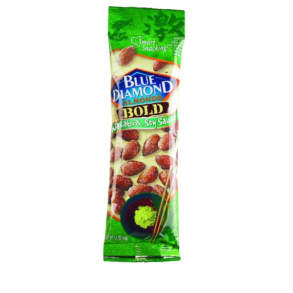 Almendras Blue Diamond Bold con Wasabi y Salsa de Soya en bolsa de 1.5 oz - 05230