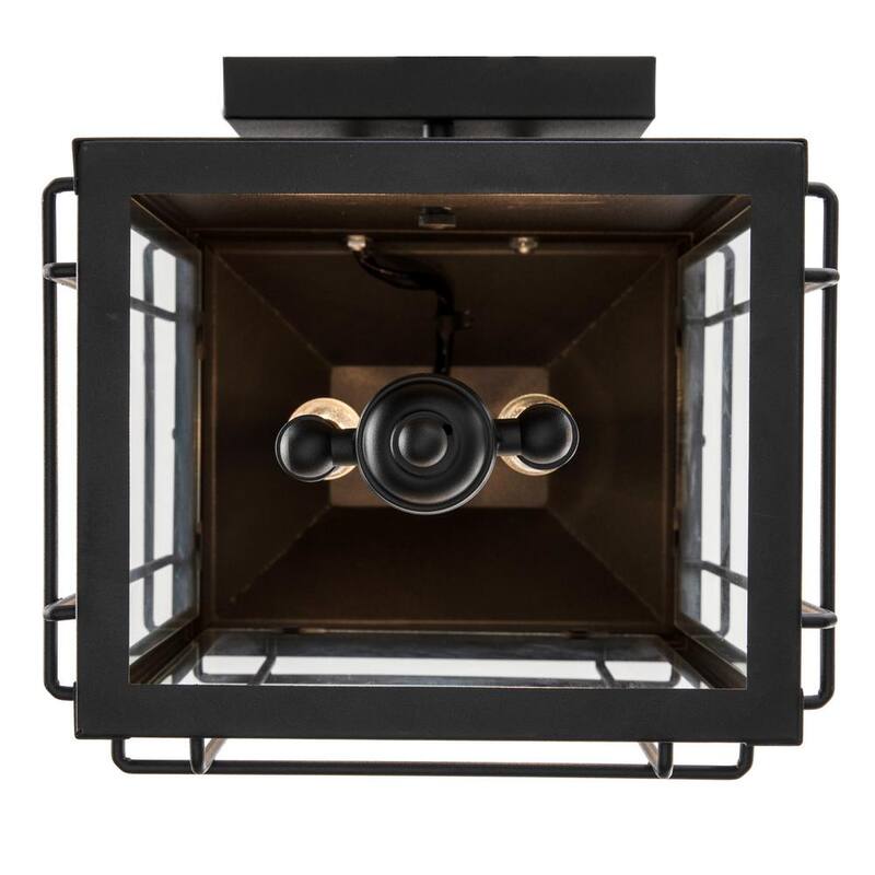 Iluminación Monteaux Bel Air de 19 pulgadas con 2 luces, luminaria de pared exterior negra con vidrio transparente - C7823