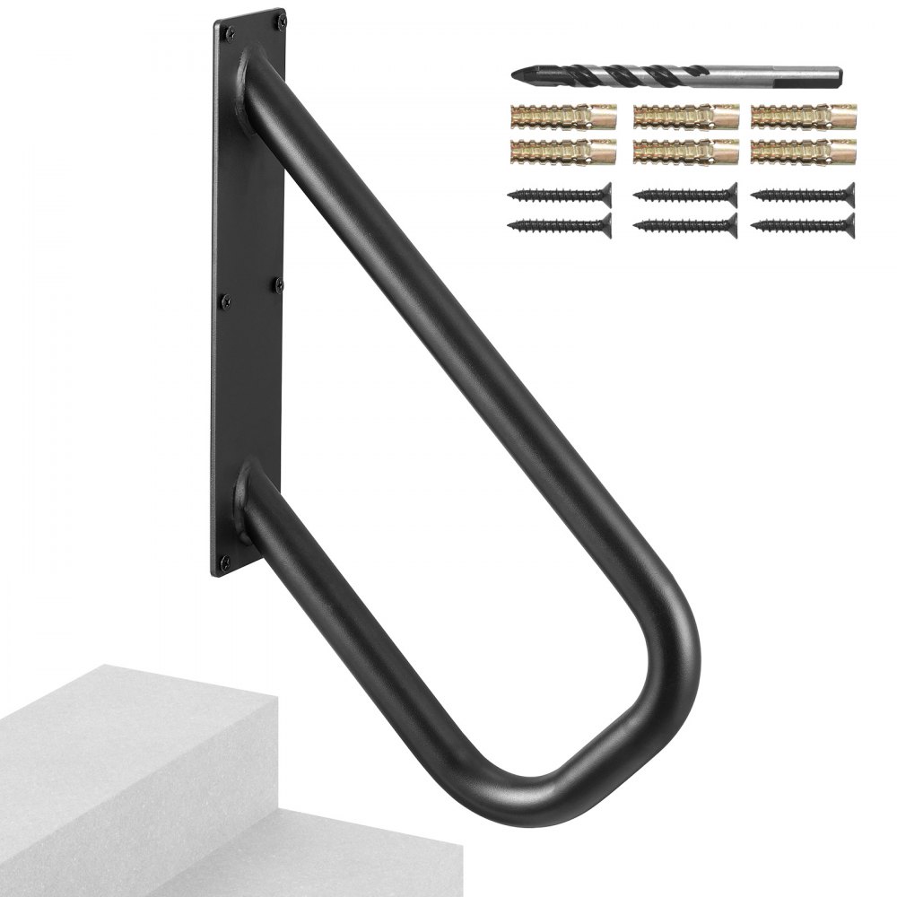 VEVOR Handrails for Outdoor Steps 18.9"Wall Mount Safety Railings for 1-2 Steps - DXSBSHS189INS1J6YV0
