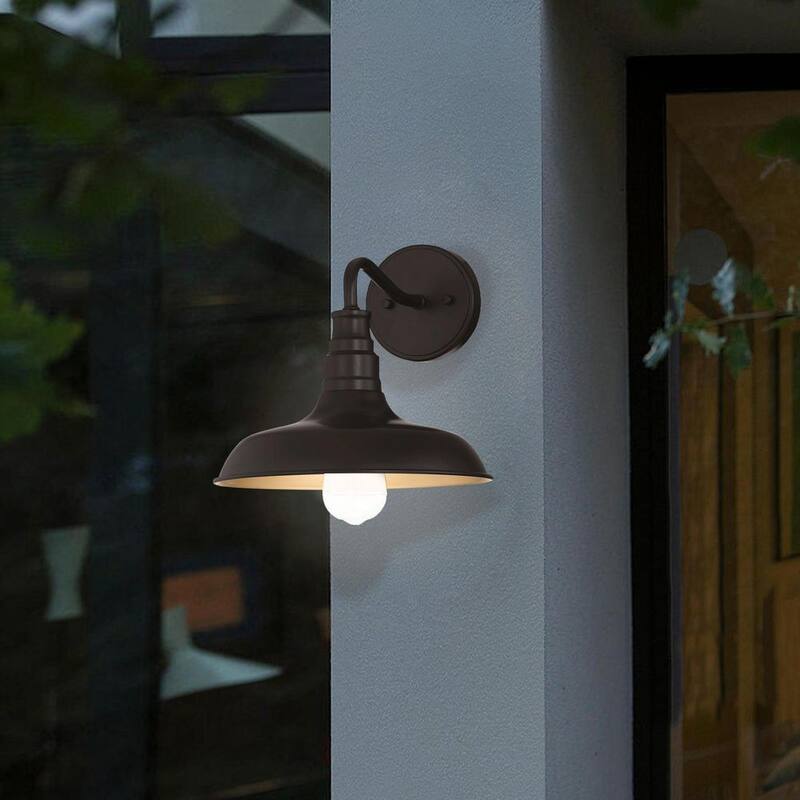 Uixe 1-Luz Bronce Oscuro Aplique de Luz de Granero para Exterior (Paquete de 2) - SSIDL81682