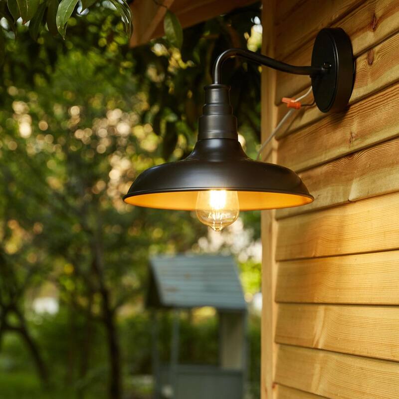 Uixe 1-Luz Bronce Oscuro Aplique de Luz de Granero para Exterior (Paquete de 2) - SSIDL81682