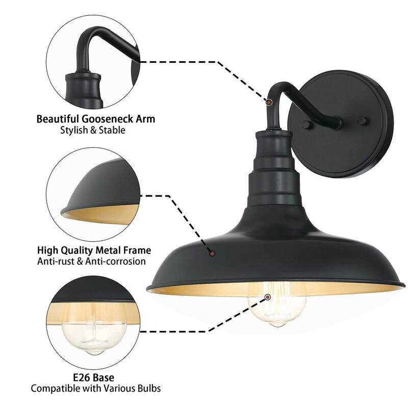 Uixe 1-Luz Bronce Oscuro Aplique de Luz de Granero para Exterior (Paquete de 2) - SSIDL81682