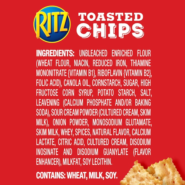 Ritz Nabisco Ritz Papas Fritas de Crema Agria y Cebolla 8.1 oz., Paquete de 6 - 05105