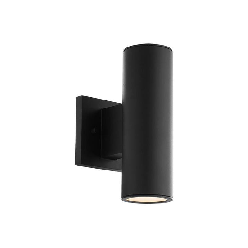 Luz de cilindro doble LED negro de pared exterior WAC LIMITED, 3000K - WS-W190212-30-BK