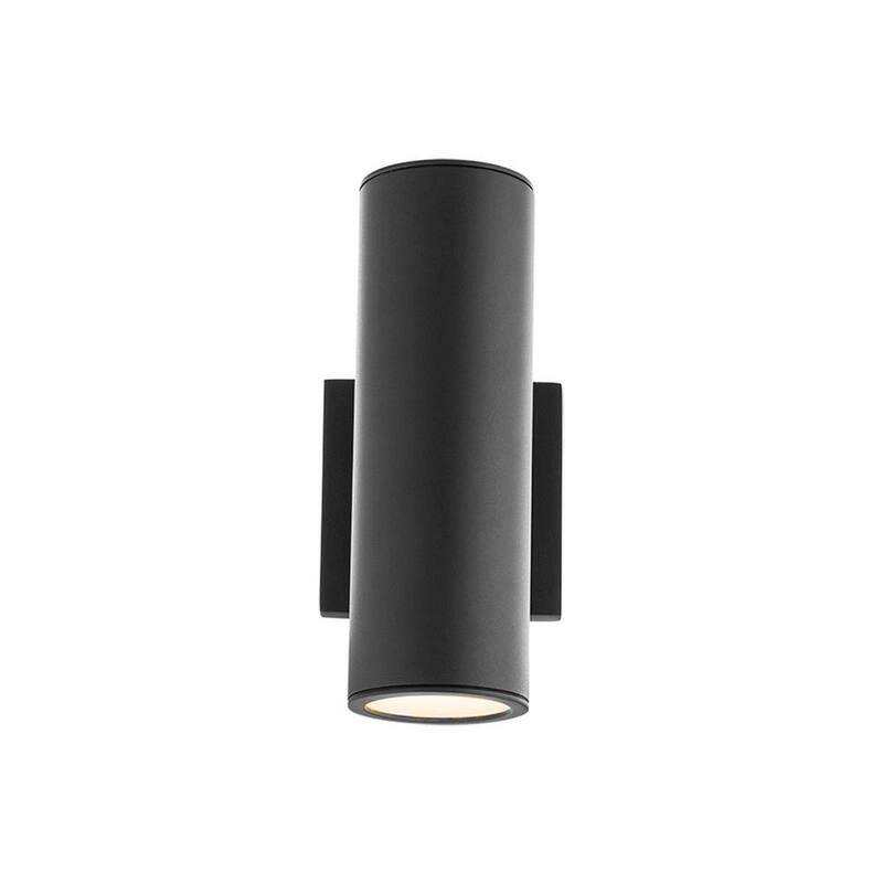 Luz de cilindro doble LED negro de pared exterior WAC LIMITED, 3000K - WS-W190212-30-BK