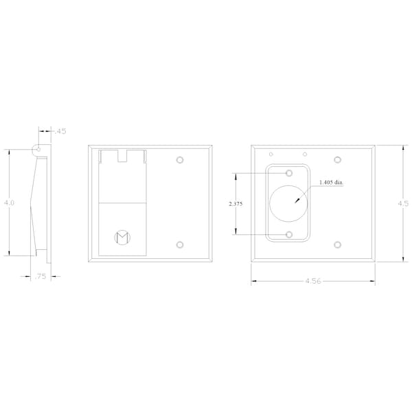 Mulberry Electrical Box Cover, 2 Gangs, Rectangular, Aluminum, Blank and Receptacle Cover - 30428