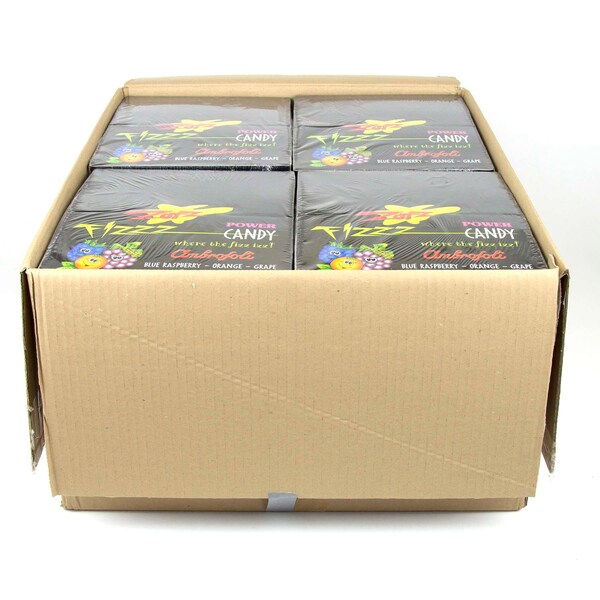 Cuerdas de Caramelo Zotz Zotz Fizz Power - Sabores a Frambuesa Azul, Naranja y Uva, PK576 - 0505