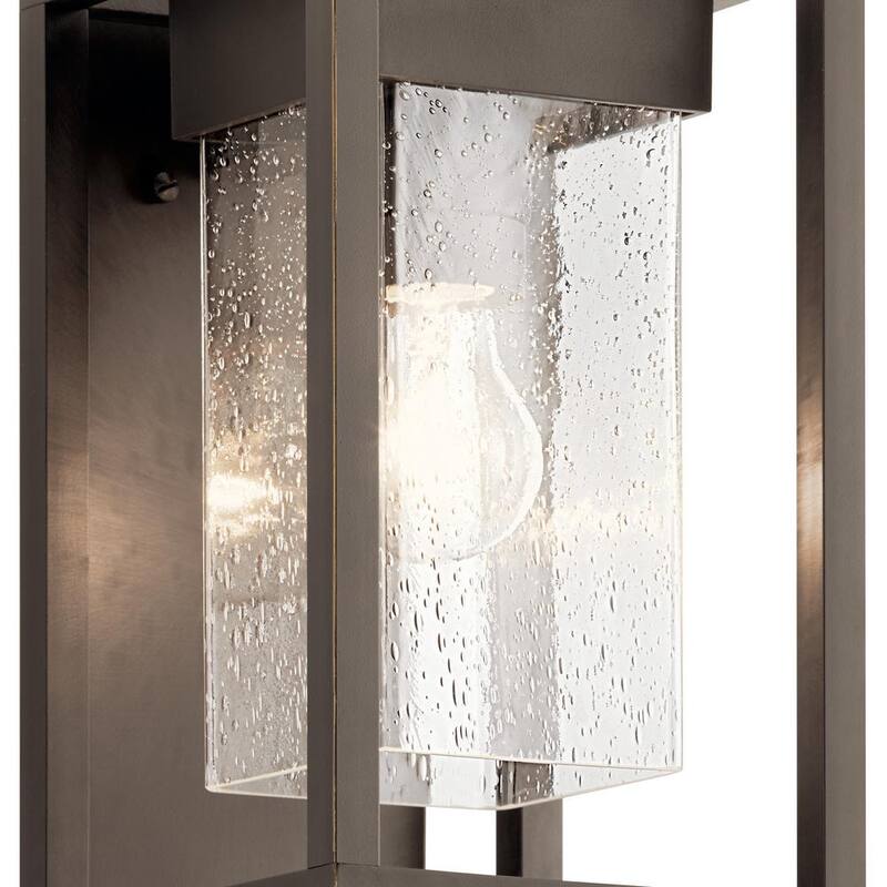 KICHLER Mercer 12 pulg. Linterna de pared con pantalla de metal Incluye 1 Luz Olde Bronce para exteriores con cableado duro y sin bombillas (paquete de 1) - 59060OZ