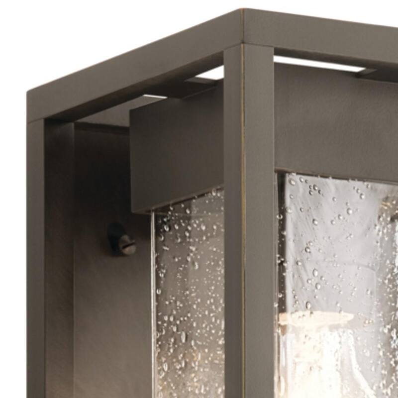 KICHLER Mercer 12 pulg. Linterna de pared con pantalla de metal Incluye 1 Luz Olde Bronce para exteriores con cableado duro y sin bombillas (paquete de 1) - 59060OZ