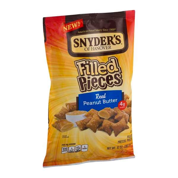 Snyders Of Hanover Snyder's Of Hanover Peanut Butter Filled Pretzel Pieces 10 oz., PK12 - 107178

Snyders de Hanover Snyder's de Hanover Piezas de Pretzel Rellenas de Mantequilla de Cacahuate 10 oz., PK12 - 107178