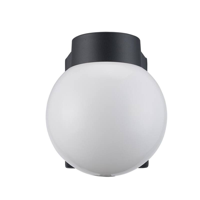 Marca privada sin marca 7 pulgadas Linterna de pared para exteriores con cableado duro en negro con vidrio blanco - 4800 BK