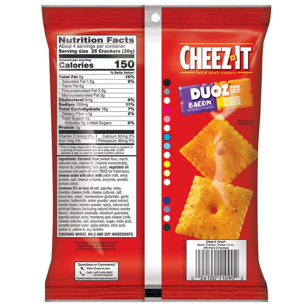 Cheez-It Galletas de Queso con Bacon y Cheddar de 4.3 oz, paquete de 6 - 2410011089