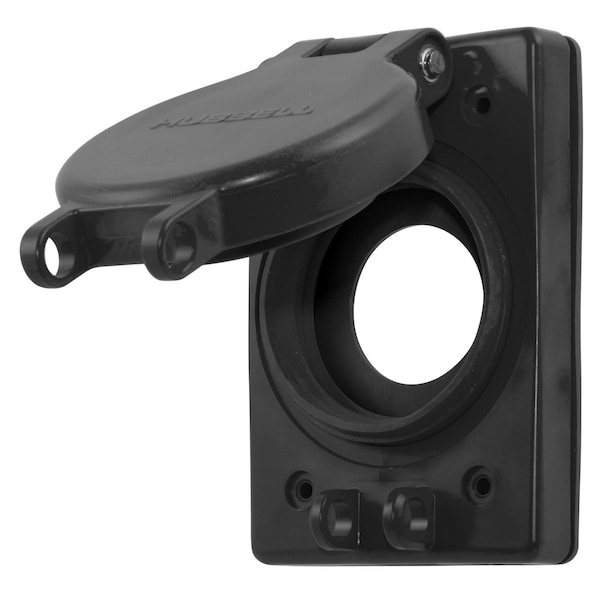 Hubbell Wiring Device-Kellems Weather Protective Lift Cover, 3.10 in W, 1.20 in H, 4.56 in L - HBL6800BK