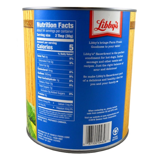 Chucrut Libbys Libby Fancy 99 oz., paquete de 6 - F003710094628