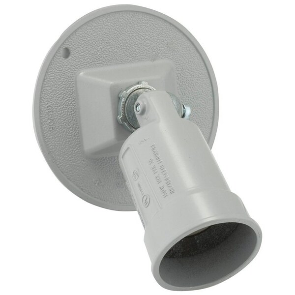 Hubbell Cover, 3-21/64 in L, 4-1/8 in W, Round, Metal, Gray, Powder-Coated - 5624-5