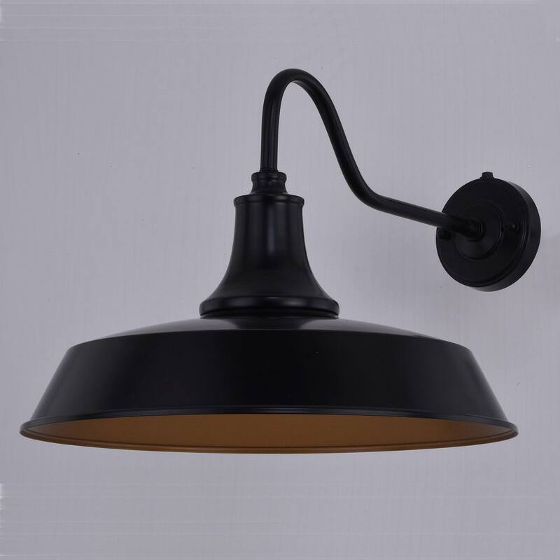 VAXCEL Dorado - Linterna de Granero de Pared Exterior con Luz al Amanecer y al Atardecer de Bronce 1-Luz Dark Sky - T0572
