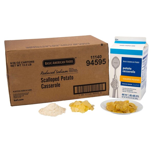 Cazuela clásica Baf de papas escalopadas con menor contenido de sodio, kit de cazuela de papas de 2.25 libras, paquete de 6 - 94595