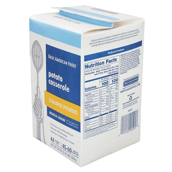 Cazuela clásica Baf de papas escalopadas con menor contenido de sodio, kit de cazuela de papas de 2.25 libras, paquete de 6 - 94595