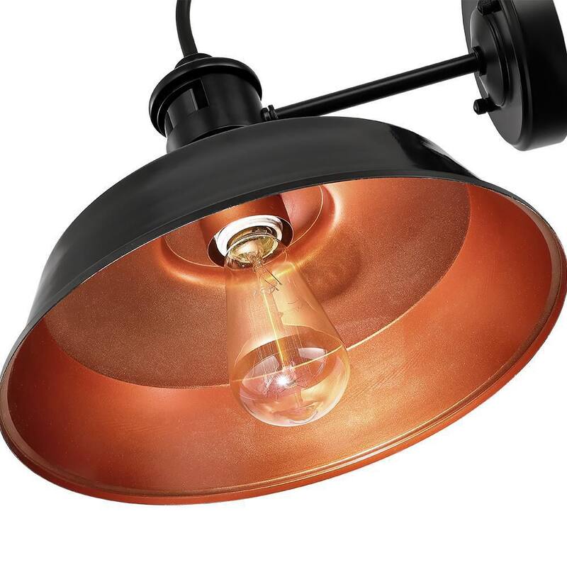 Luz de pared de granero exterior con sensor de movimiento TRUE FINE Grantham de 1 luz y 12 pulgadas en negro - TD130010OT