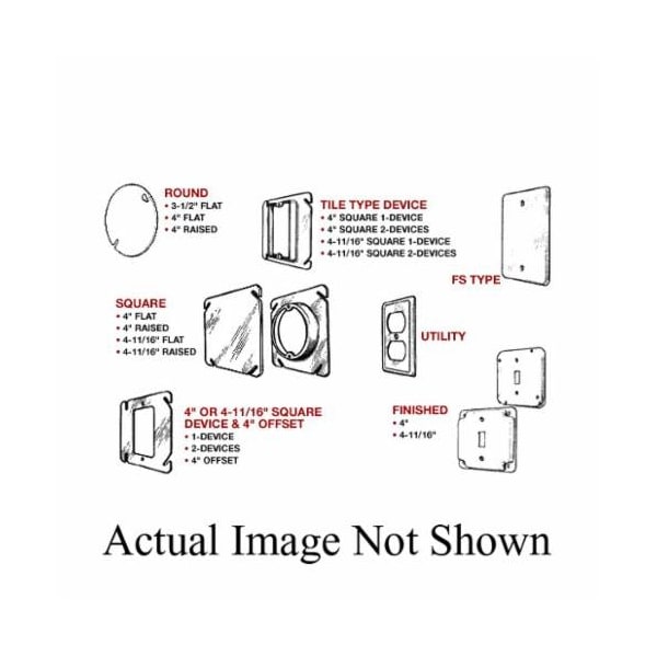 Mulberry Electrical Box Cover, Square, Steel, GFCI Receptacle, Raised Cover - 11533