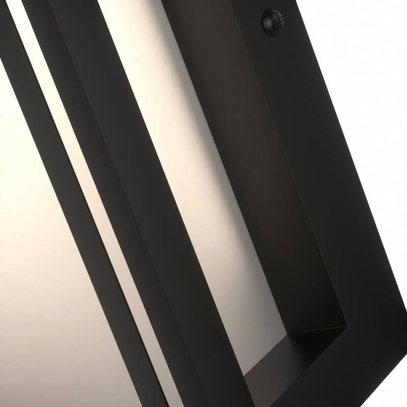 Lámpara de Alba a Ocaso Integrada LED para Exterior, Moderna Negra Montpelier de Maxax con Pantalla Blanca (Paquete de 6) - 7029-1BK-6pk