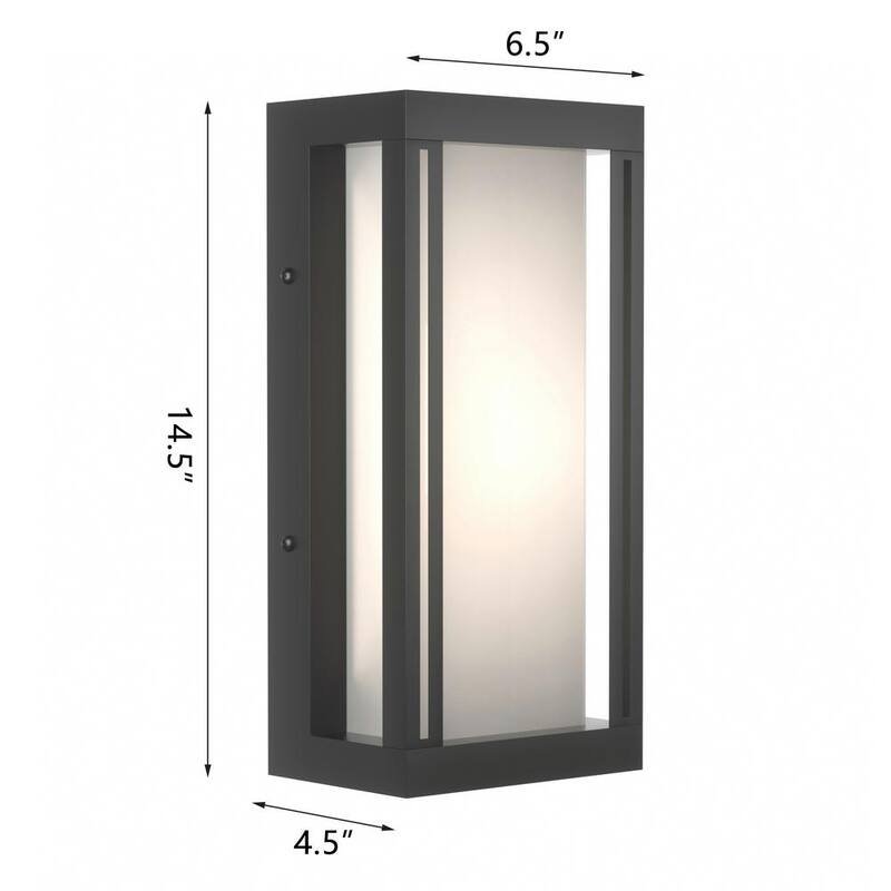 Lámpara de Alba a Ocaso Integrada LED para Exterior, Moderna Negra Montpelier de Maxax con Pantalla Blanca (Paquete de 6) - 7029-1BK-6pk
