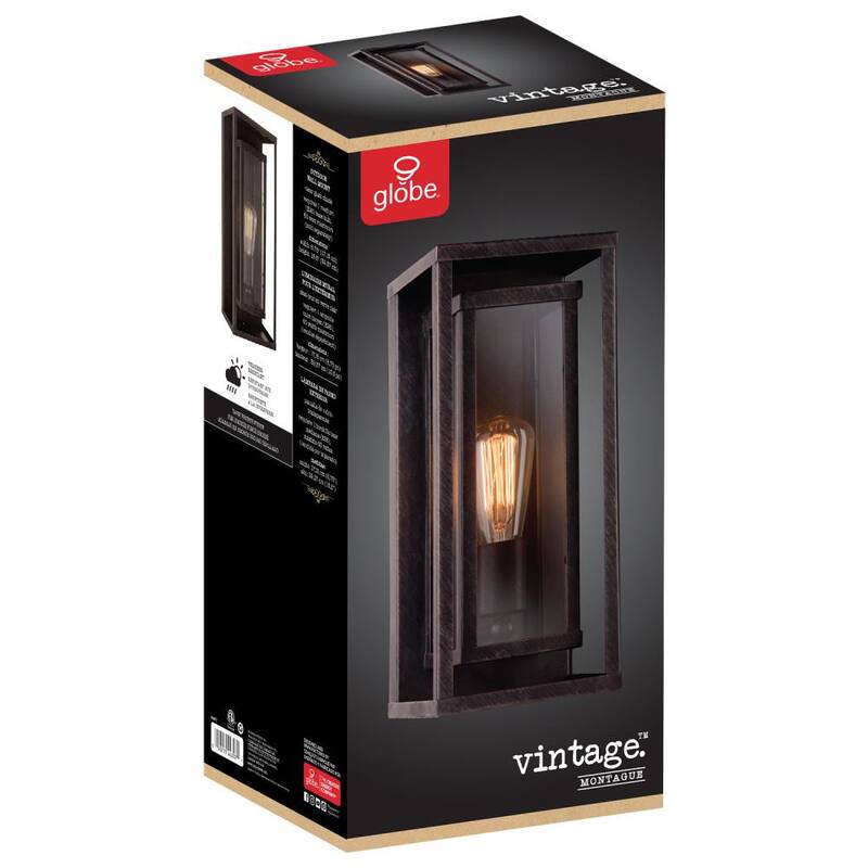 Globe Electric Montague Bronce Oscuro Rústico para exteriores 1-Luz Aplique de Pared - 44307