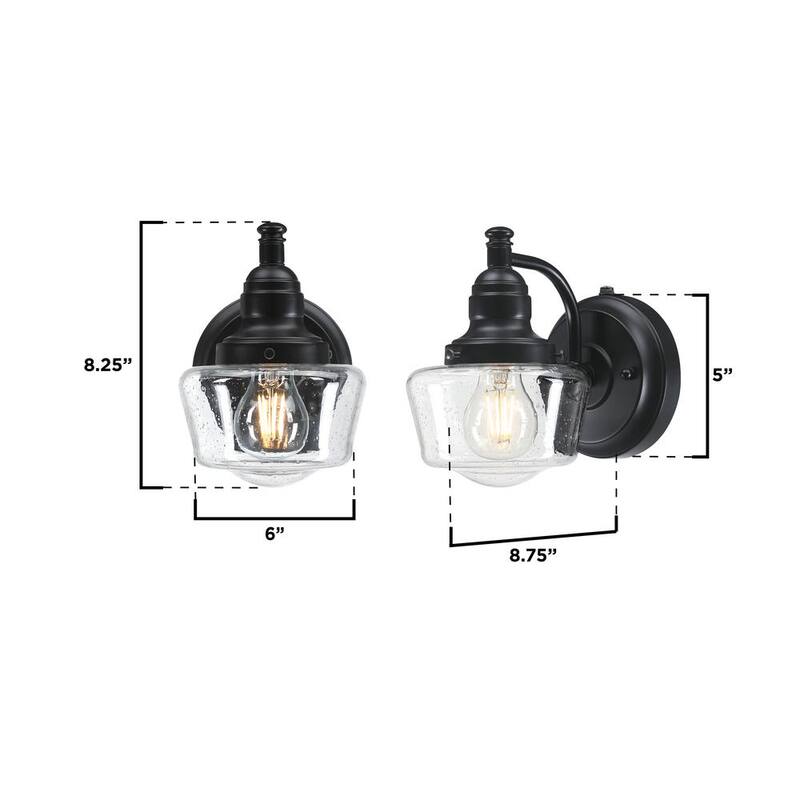 Westinghouse Eddystone 1-Light Matte Black Outdoor Wall Mount Sconce with Clear Seeded Glass, Dusk to Dawn Sensor - 6121200

Westinghouse Eddystone 1-Luz Mate Negro Montaje en Pared Exterior con Vidrio Transparente Sembrado, Sensor de Anochecer a Amanecer - 6121200