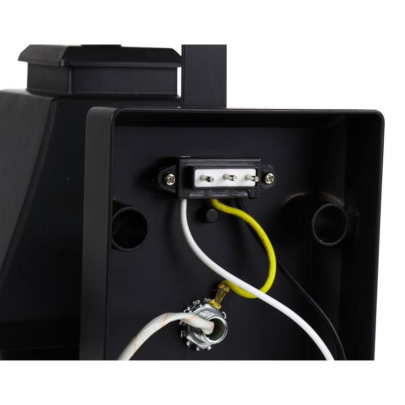 Linterna de pared con efecto de llama parpadeante LED integrado con selección de color en negro medianoche para exteriores con cableado duro Hampton Bay 16.3 in. - LAN15/3WY/BLK/HD