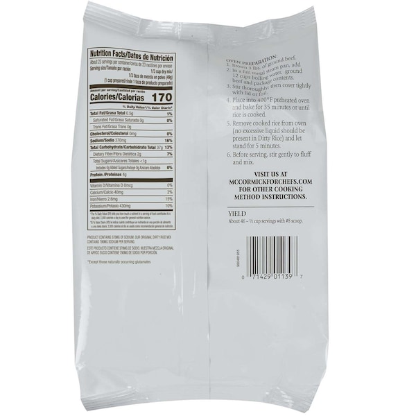 Zatarain's Reducido en Sodio Mezcla para Arroz Sucio 40 oz., PK6 - 900474441