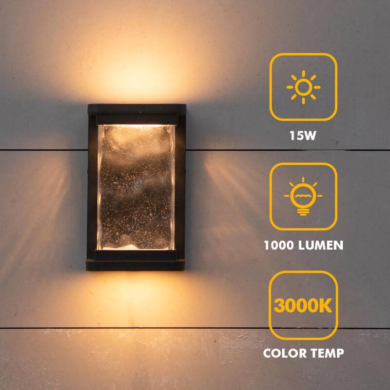 LUTEC Luminaria de Pared Exterior con Luz de Día a Noche Integrada de 1 Luz en Negro - 5185707012