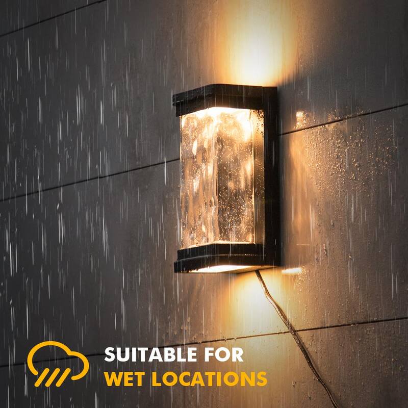 LUTEC Luminaria de Pared Exterior con Luz de Día a Noche Integrada de 1 Luz en Negro - 5185707012
