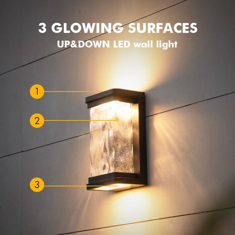 LUTEC Luminaria de Pared Exterior con Luz de Día a Noche Integrada de 1 Luz en Negro - 5185707012