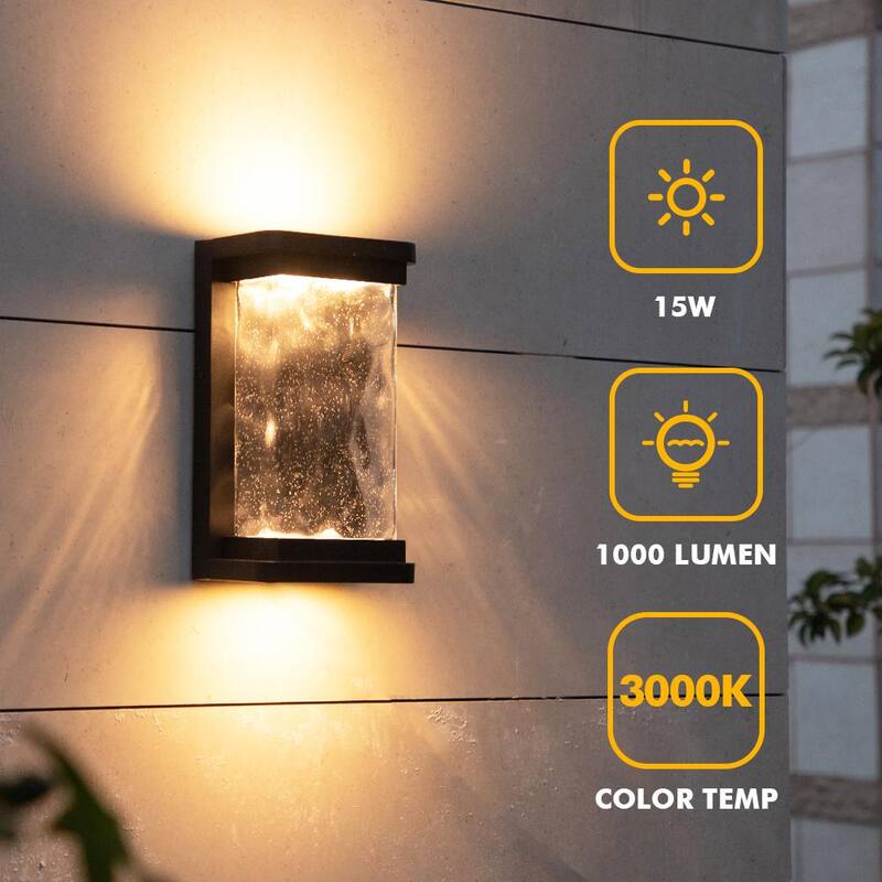 LUTEC Luminaria de Pared Exterior con Luz de Día a Noche Integrada de 1 Luz en Negro - 5185707012
