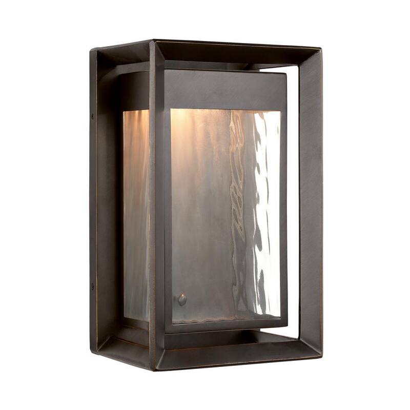 Iluminación de generación Urbandale 1 luz de pared de linterna de bronce antiguo integrada LED de 13 pulgadas para exteriores - OL13701ANBZ-L1