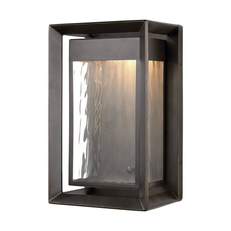 Iluminación de generación Urbandale 1 luz de pared de linterna de bronce antiguo integrada LED de 13 pulgadas para exteriores - OL13701ANBZ-L1