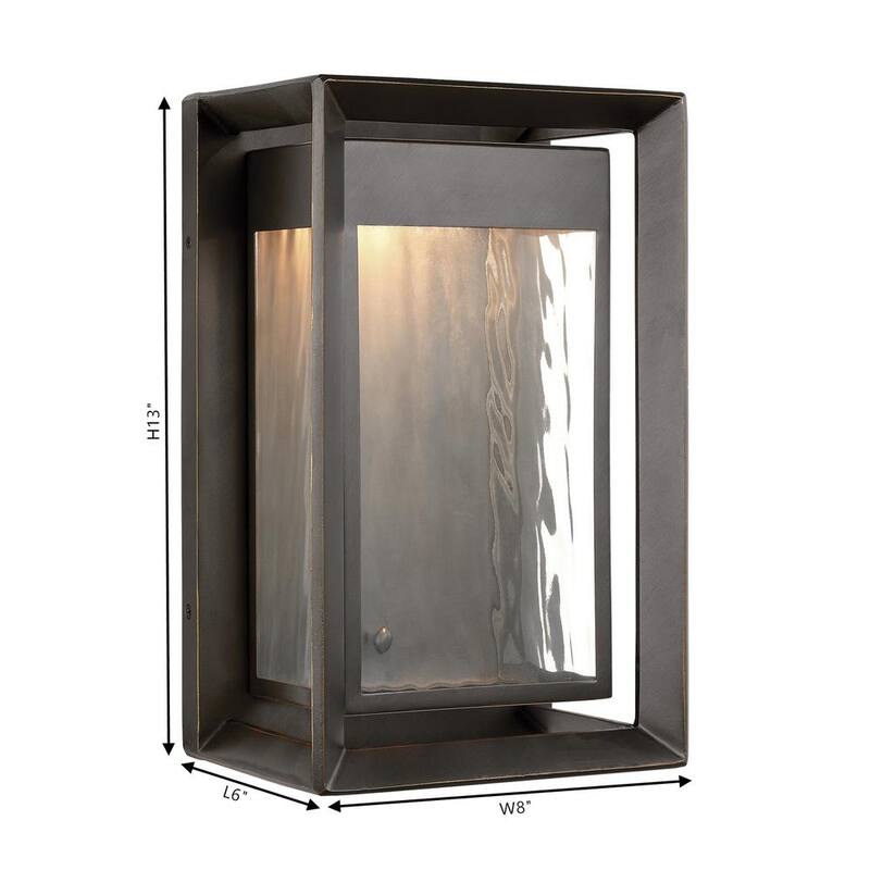 Iluminación de generación Urbandale 1 luz de pared de linterna de bronce antiguo integrada LED de 13 pulgadas para exteriores - OL13701ANBZ-L1