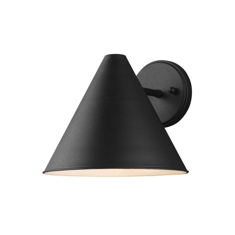 Iluminación de generación Crittenden 1-Luz Negra Exterior 8.5 in. Aplique de Farol de Pared - 8538501-12