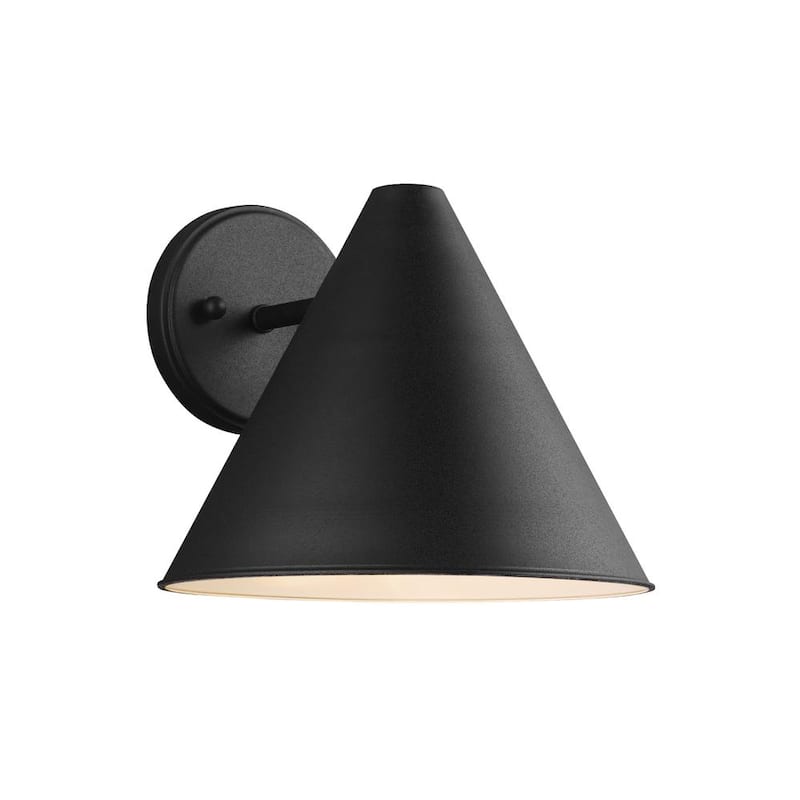 Iluminación de generación Crittenden 1-Luz Negra Exterior 8.5 in. Aplique de Farol de Pared - 8538501-12