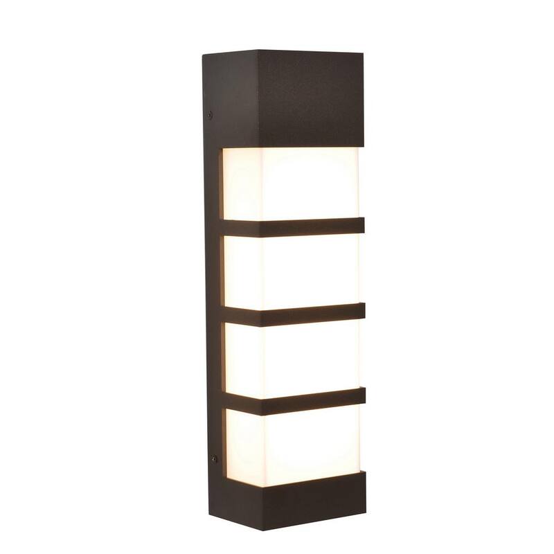 Aplique de pared para exteriores integrado con LED de 17 pulgadas en bronce texturizado - SEW5182300L30MVBZ