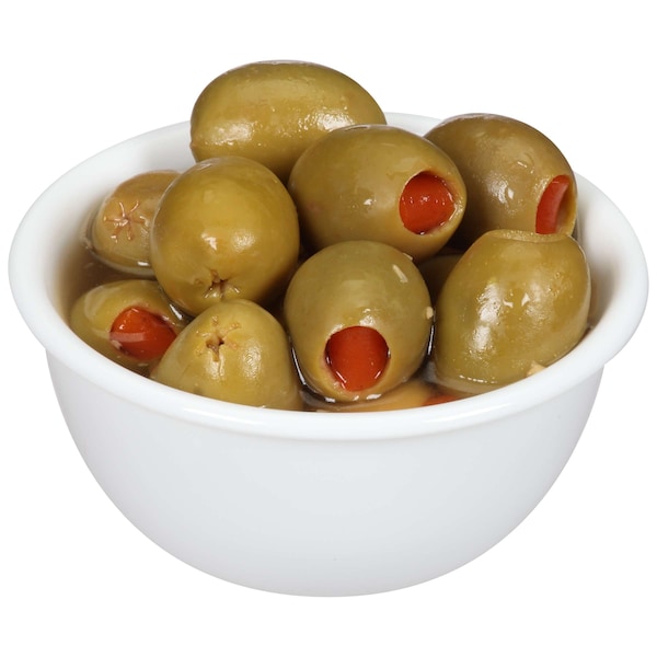 Lindsay 100/120 Aceitunas rellenas de reina 84 oz., paquete de 4 - A003892