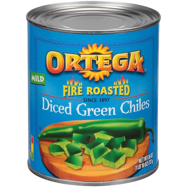 Chiles verdes picados Ortega Ortega en latas de 26 oz, paquete de 12 - 701309.