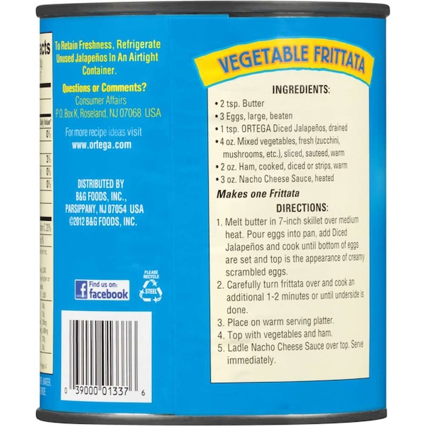 Chiles verdes picados Ortega Ortega en latas de 26 oz, paquete de 12 - 701309.