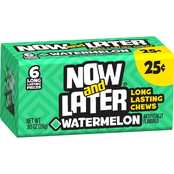 Ahora y después, Dulces de Sandía Now & Later 6 piezas .93 oz., PK12 - 52100