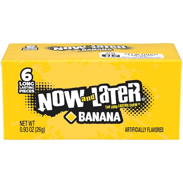 Ahora y después - Dulces de Plátano Now & Later 6 piezas .93 oz., PK12 - 52107