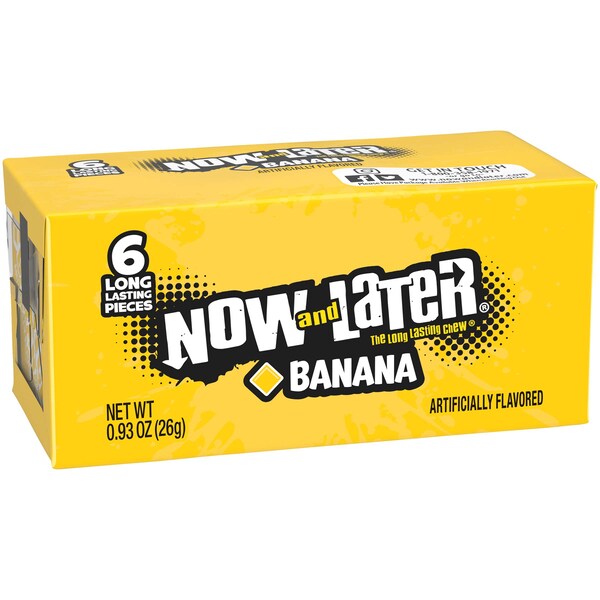Ahora y después - Dulces de Plátano Now & Later 6 piezas .93 oz., PK12 - 52107