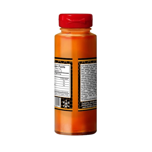 Mercado Mundial de Miel - Datil Sting Chiles Picantes Más Calientes Miel de Pimienta 12 oz Botella - DS-5097