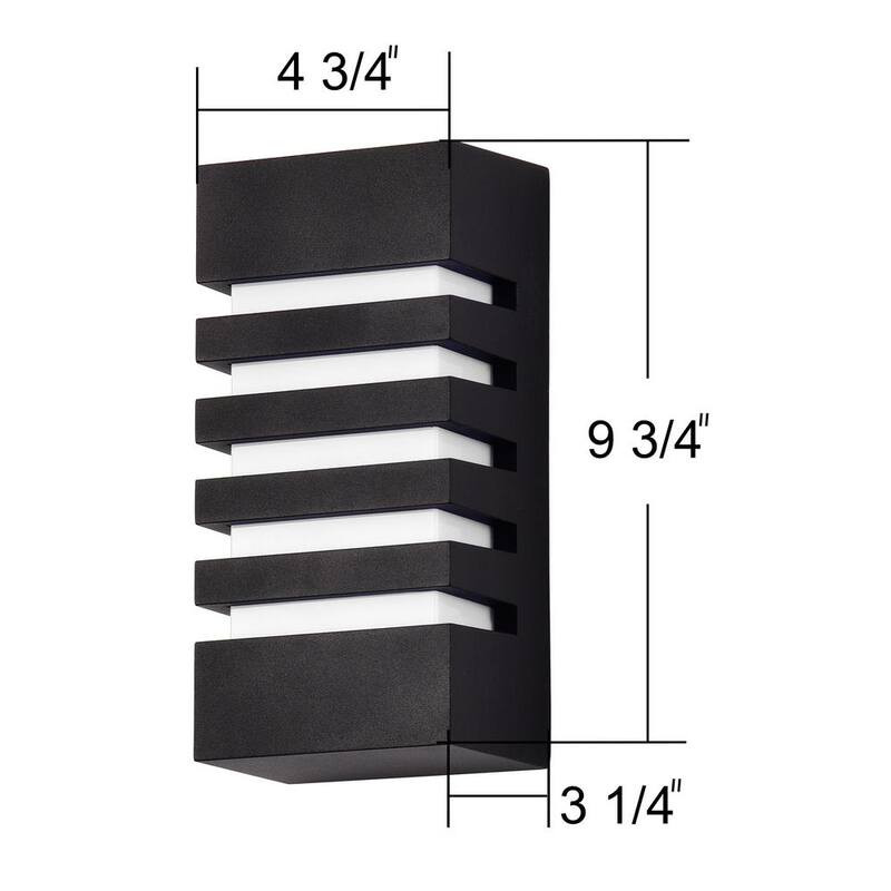 C Cattleya 9.75 in. Linterna de Pared para Exteriores de Aluminio Fundido Negro con LED - CA1915-W