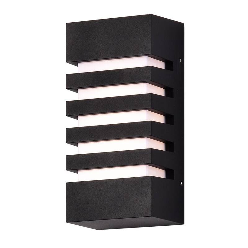 C Cattleya 9.75 in. Linterna de Pared para Exteriores de Aluminio Fundido Negro con LED - CA1915-W