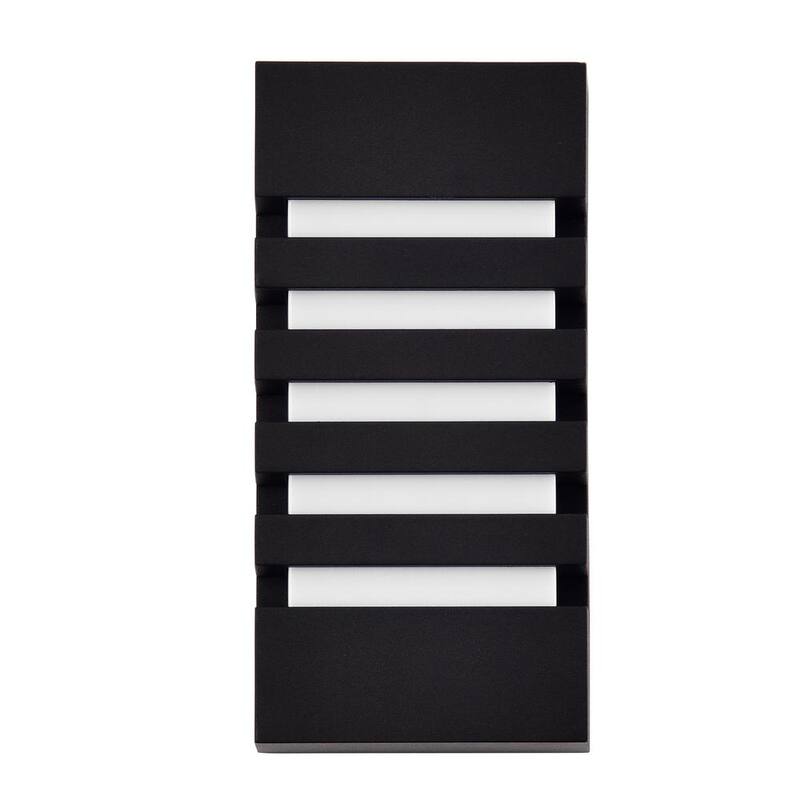 C Cattleya 9.75 in. Linterna de Pared para Exteriores de Aluminio Fundido Negro con LED - CA1915-W